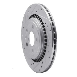 Volvo V60 Brake Rotor (1) - Rear Left - R1 Concepts - Drilled & Slotted - Silver - `07-`18